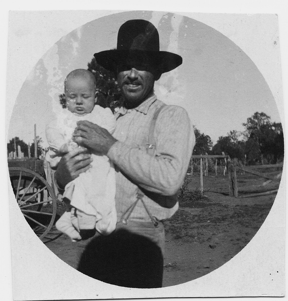 Joel Walter McPherson and first son Joseph Riley. 1910 or 1911. Joseph died 18 months later of hooping cough and meningitis. 00019.jpg