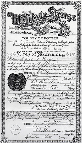 Roland Hughes and Emma Edith McPherson marriage certificate 50113.jpg